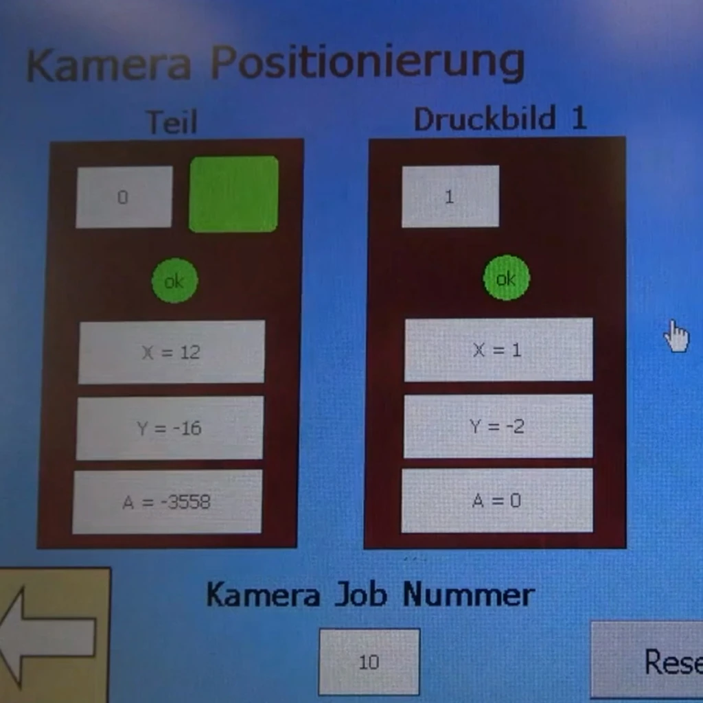 Kameraüberwachung und Kamerapositionierung im Tampondruck